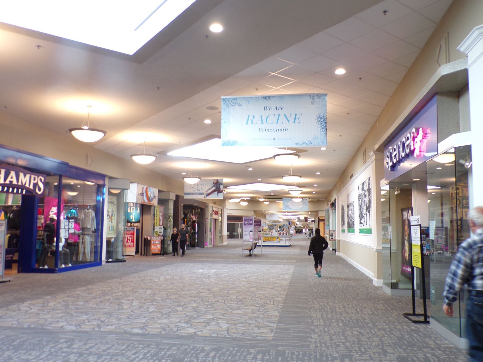 In one of the mall's corridors